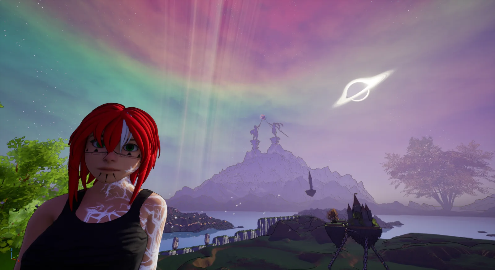 Kalaya: personagem em uma paisagem do jogo