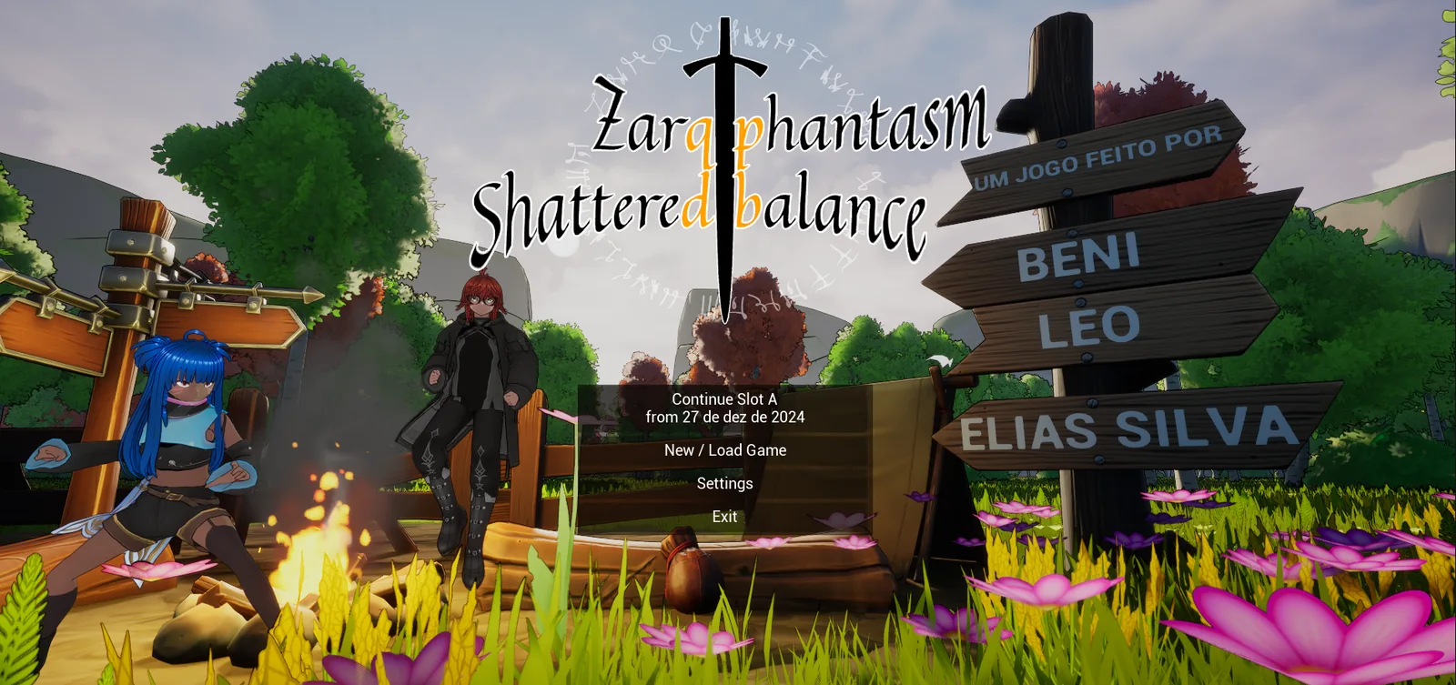 Tela do menu de Zarq Phantasm